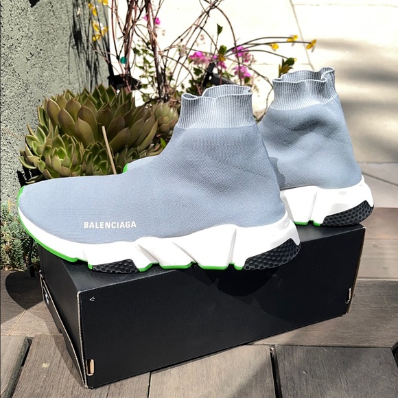 Balenciaga Light Gray Speed Trainer with White and Black. fits like US 8 (EU40) - Picture 1 of 8